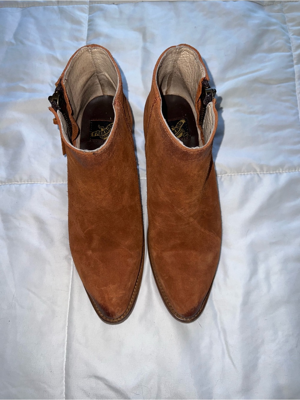 Freebird Onyx Brown Suede Ankle Booties with Side Zip - Picture 8 of 9